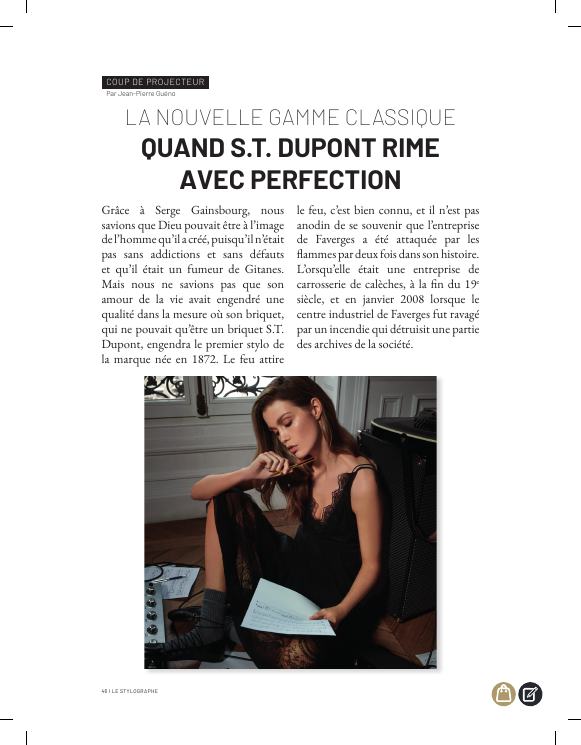 Aperçu de l'article « La nouvelle gamme Classique — Quand S.T. Dupont rime avec perfection »